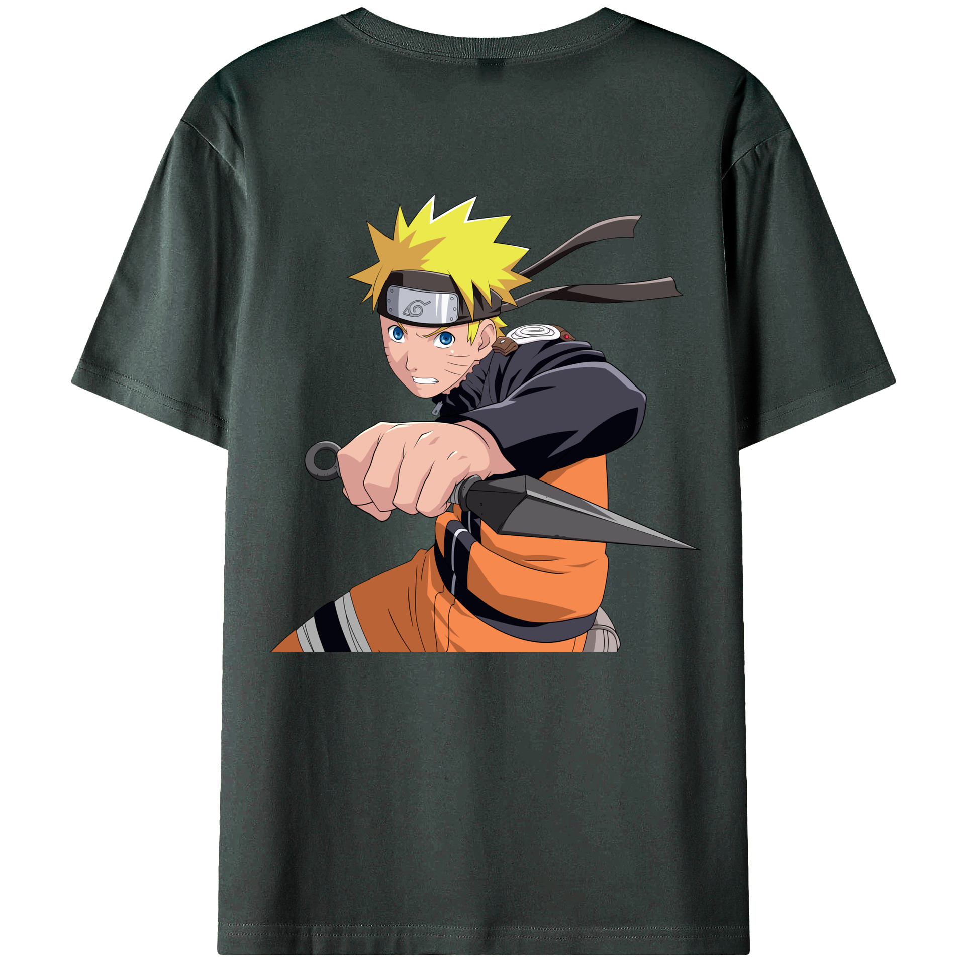 （画像用） NARUTO -ナルト- うずまき ナルト Uzumaki Naruto 綿100％ メンズ半袖Tシャツ（バックプリント） 通気性
